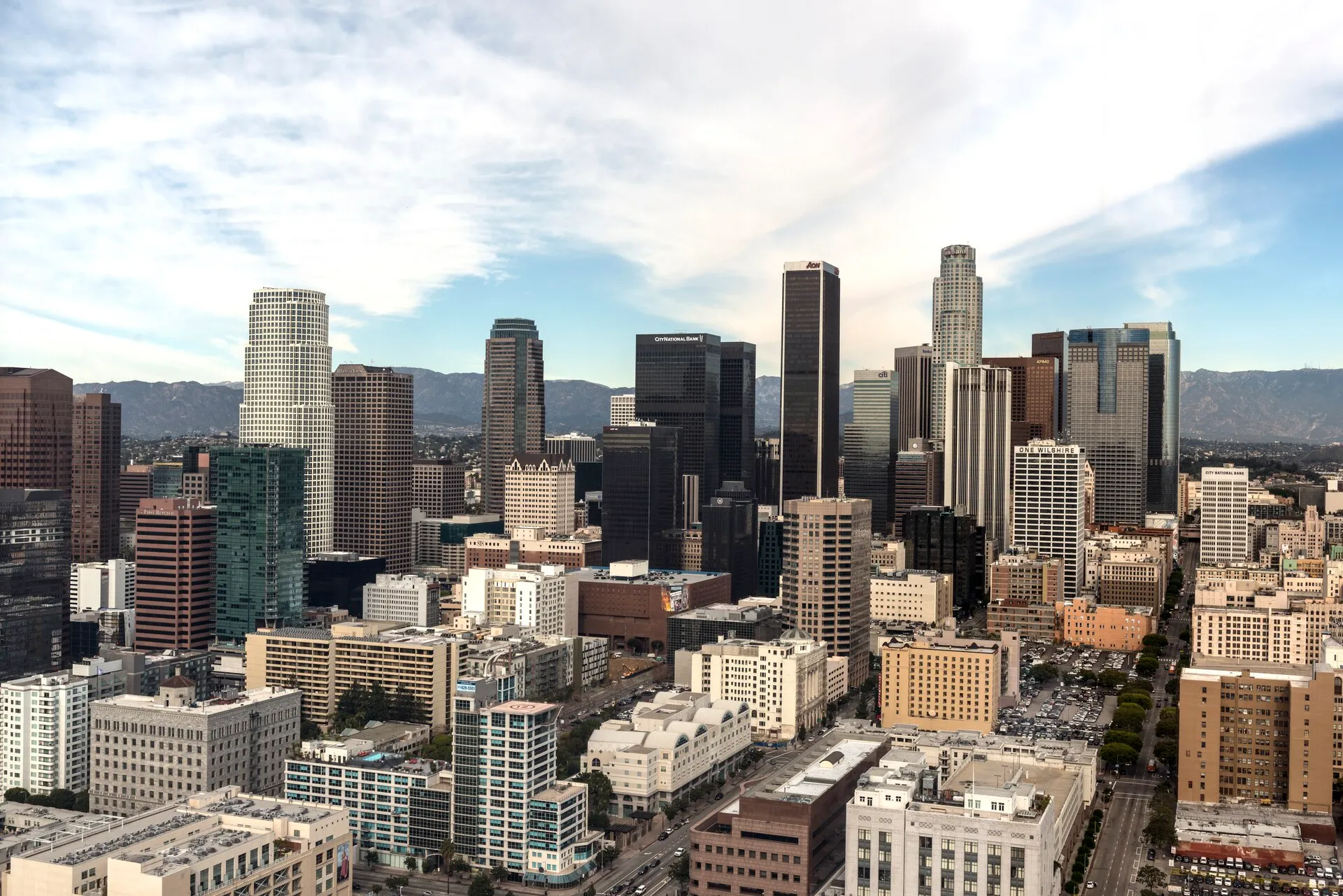 Downtown Los Angeles skyline - porn jobs USA casting